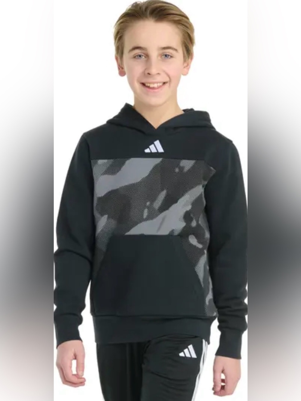 adidas Black & Gray Camo Pullover Hoodie